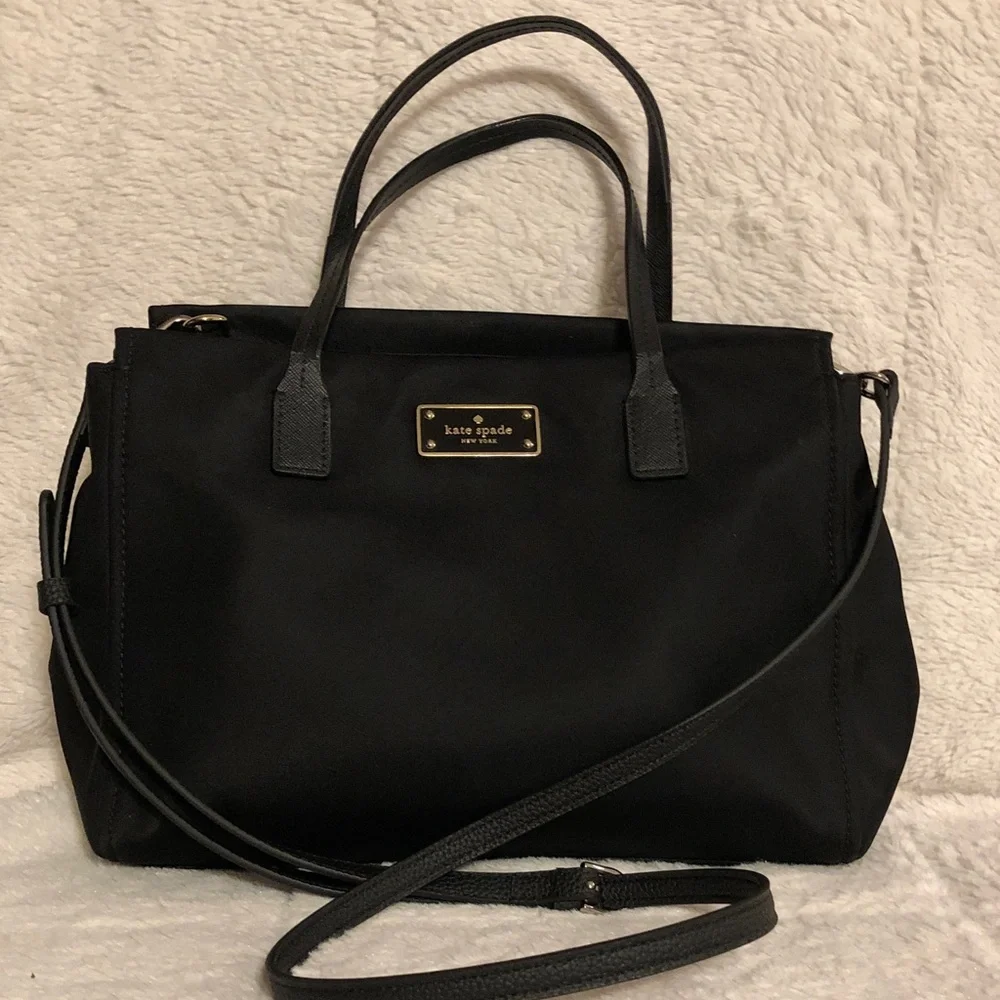 Kate Spade Classic Nylon Black Satchel Medium Size - Picture 3 of 8